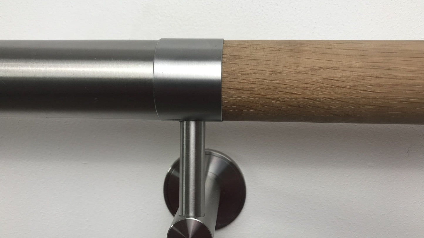 Stainless Steel with Oak Accents, Modular Handrail kits 42.4mm diameter