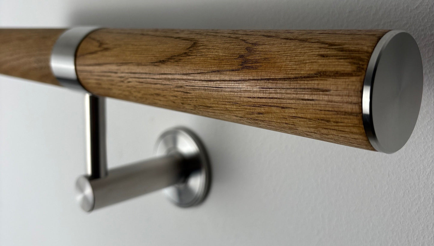 Premium Contemporary Oak Wall Handrail Kit