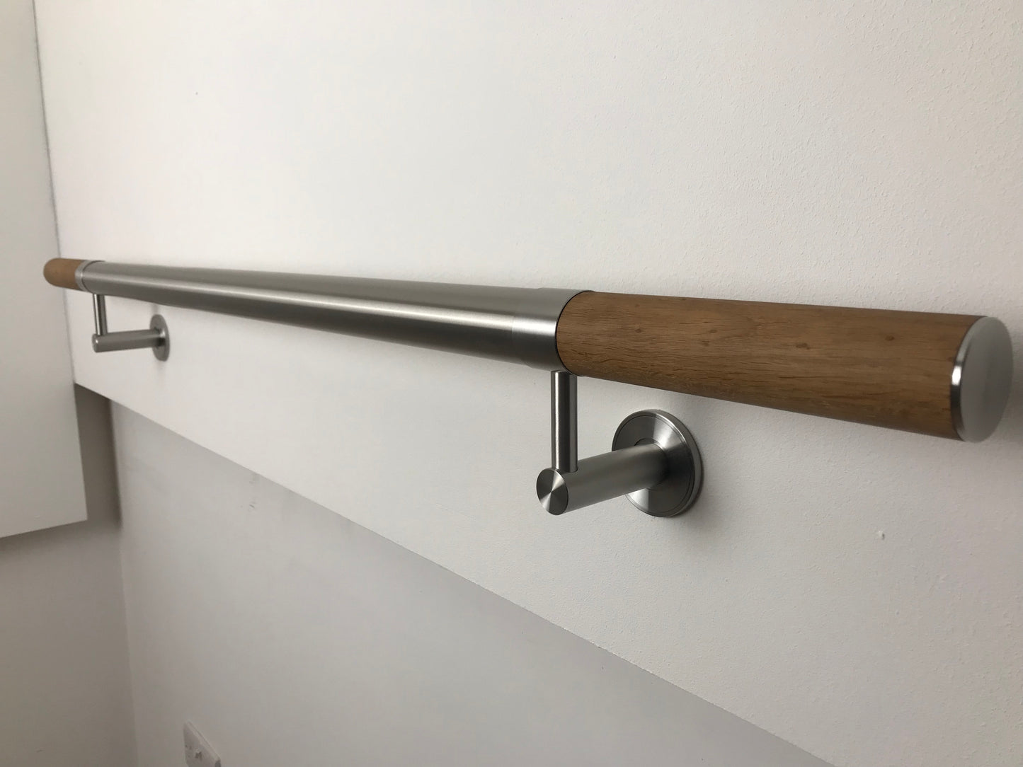 Stainless Steel with Oak Accents, Modular Handrail kits 42.4mm diameter
