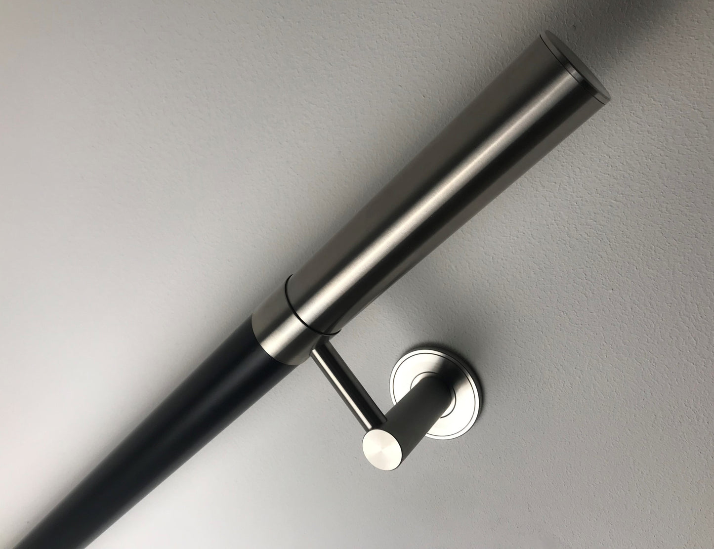 Black with Stainless Steel Ends Modular Handrail kits - 42.4mm diameter