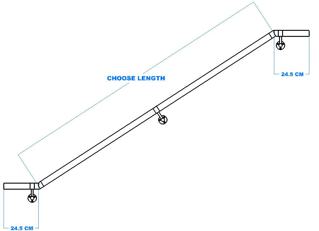 ADJUSTABLE STAINLESS Steel Kit for Stairs / Steps, suitable for internal and external use (316SS)