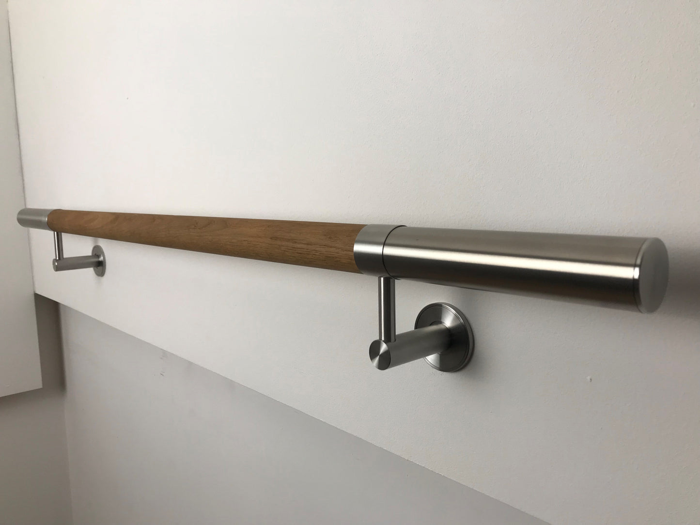 Oak with Stainless Steel Accents, Modular Handrail kit 42.4mm diameter